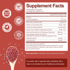 Dried hawthorn berries included in Totaria blend for antioxidant-rich routine