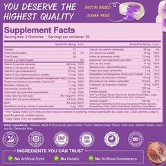Totaria ingredient panel label highlighting vitamins and minerals