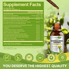 Totaria rhodiola drops with dropper for precise daily dosing.