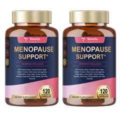 Totaria menopause 2 pack bottle closeup showing multibenefit formula for daily wellness