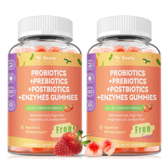 Totaria Sugar Free 5-in-1 gummy bottle showing convenient daily gut support option.