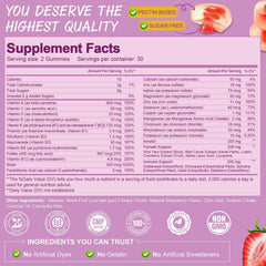 Totaria gummies bottle open, convenient daily vitamin routine with strawberry taste.