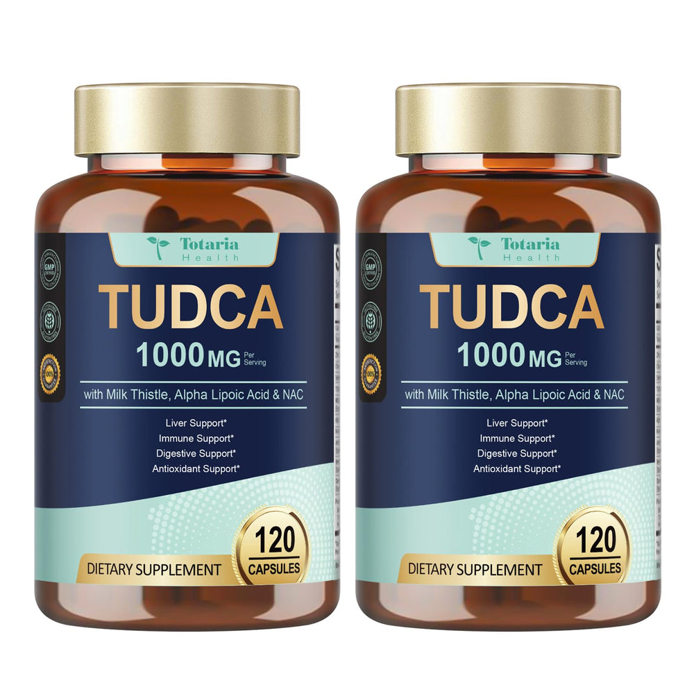 Totaria Tudca 1000mg bottle for daily liver support.