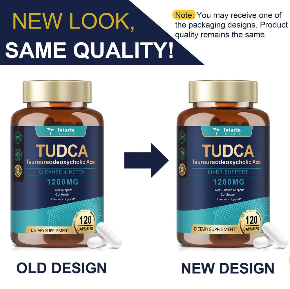 Totaria TUDCA bottle on a kitchen shelf ready for daily use
