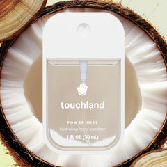 Touchland hydrating formula with aloe vera highlighted for skin-friendly hydration.