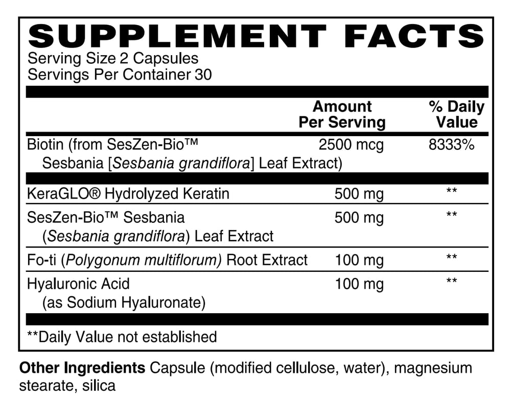 TOUGH-N-TONE ingredient chart highlights SesZen-Bio and KeraGLO keratin.
