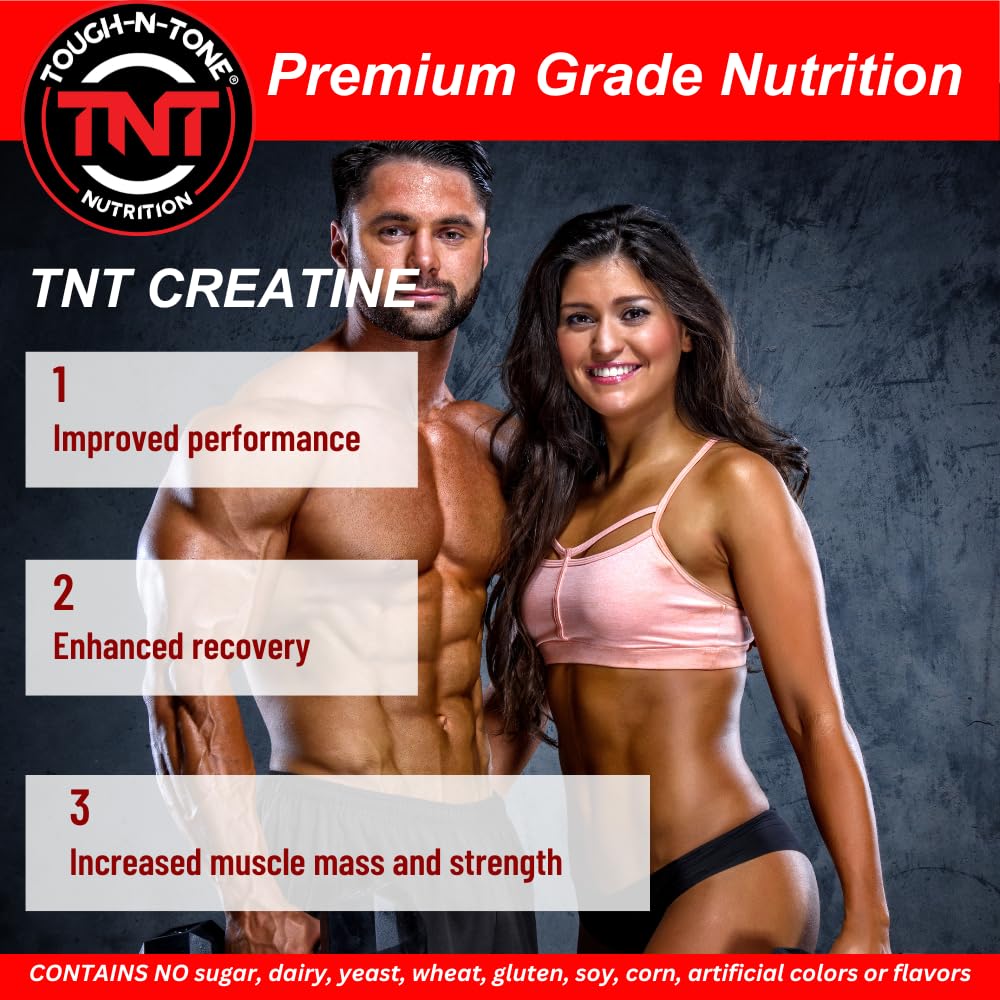 TOUGH-N-TONE Creatine mixed in water for convenient workout support.