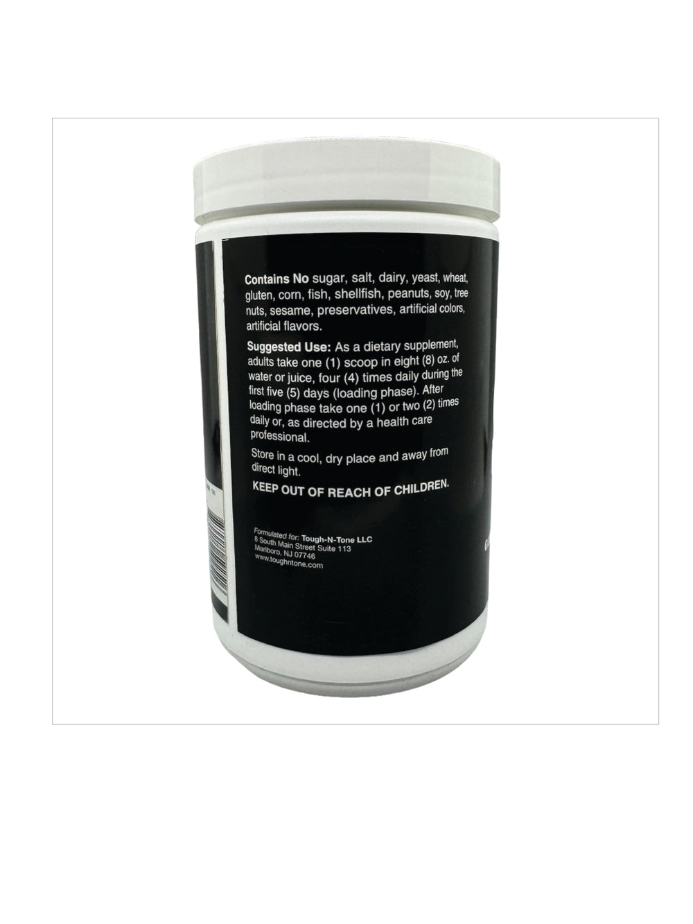 TOUGH-N-TONE Creatine powder pour into shaker for easy mixing and quick use.