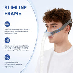 TOY MANIAC P10 side-sleep compatibility with unobtrusive frame.