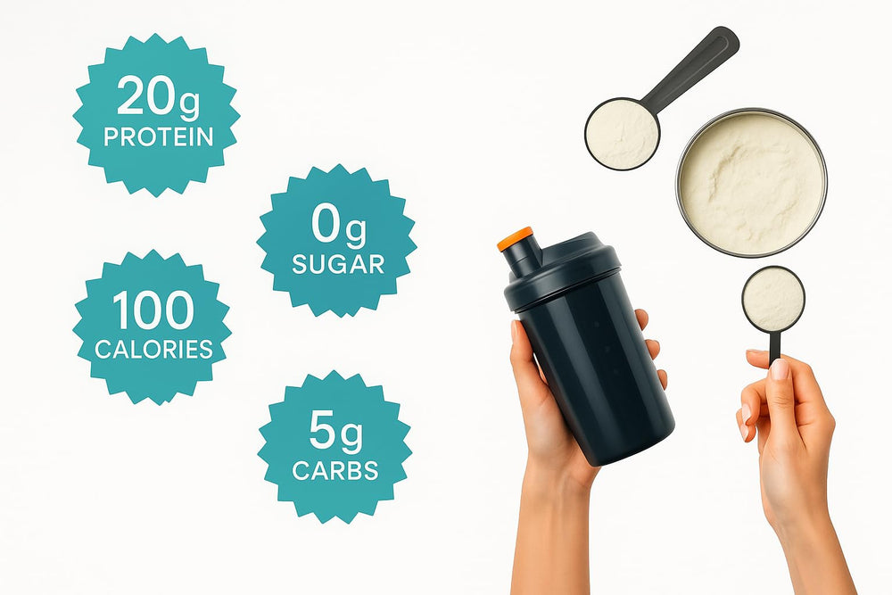 TOZZY Organic Vegan Protein Vanilla shake ready in a glass.