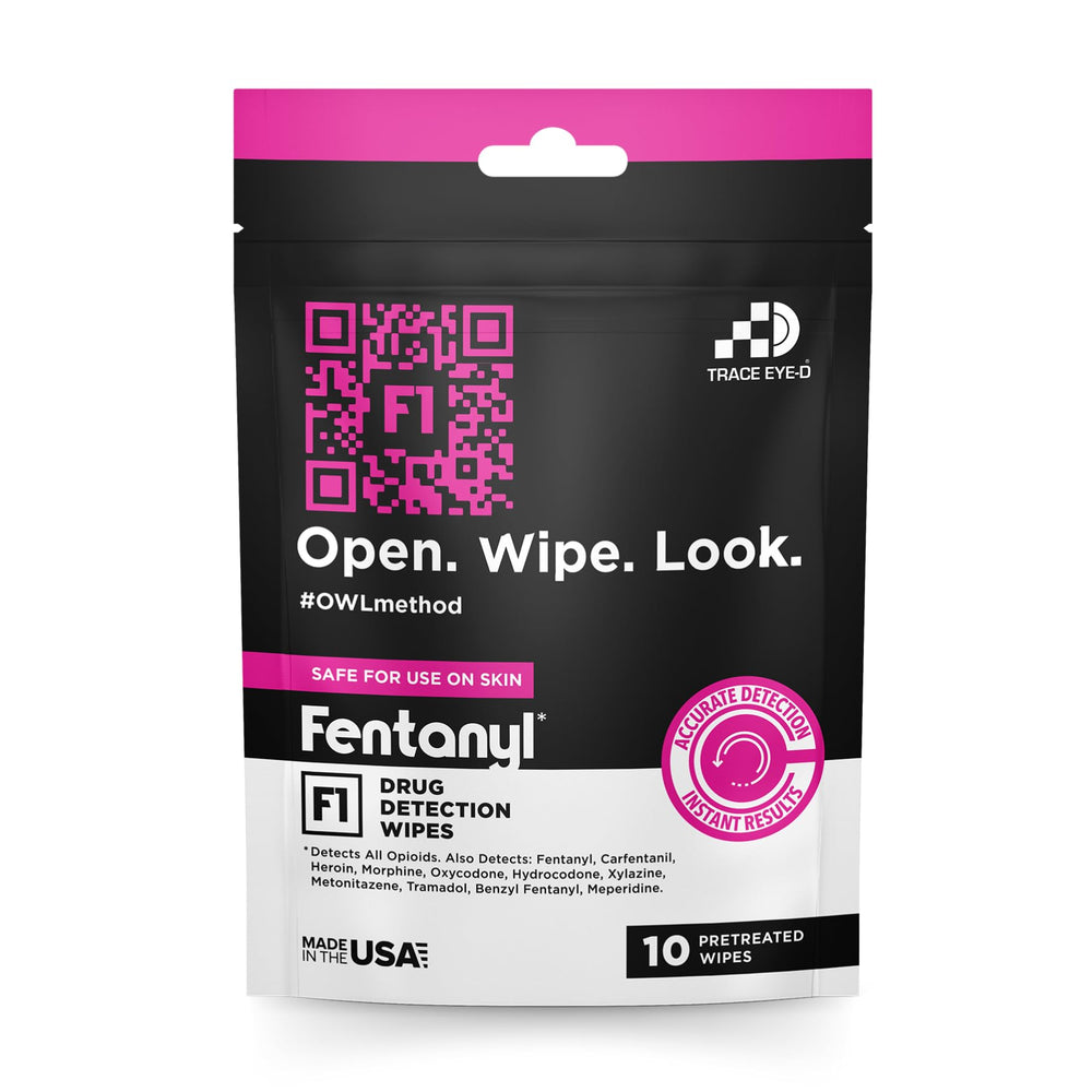 Trace Eye-D fentanyl wipe applied on countertops to screen for fentanyl traces