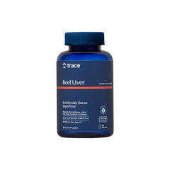Trace Minerals beef liver bottle front for daily vitality.