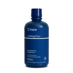 Trace Minerals Cal/Mag/Zinc bottle in pina colada flavor for daily wellness.