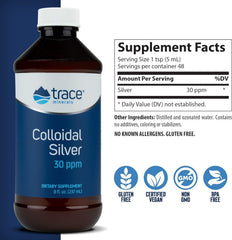 Trace Minerals Colloidal Silver glass dropper for easy daily dosing