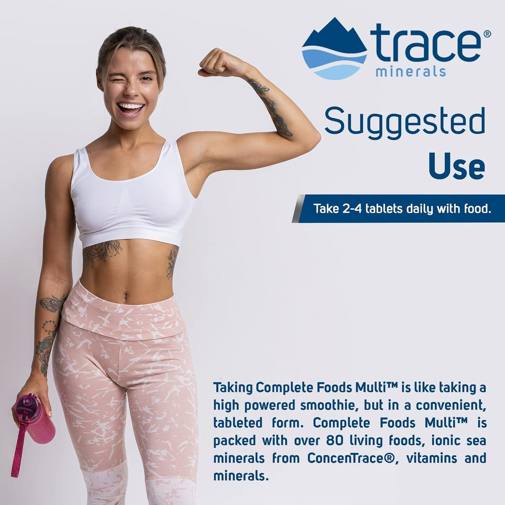 Trace Minerals Complete Foods Multi in pantry, easy addition to daily health routine.