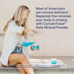 Trace Minerals ConcenTrace Daily Mineral Powder scoop enables precise mineral dosing in daily routine
