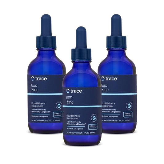Trace Minerals Ionic Zinc drops bottle for easy daily use and mineral balance.