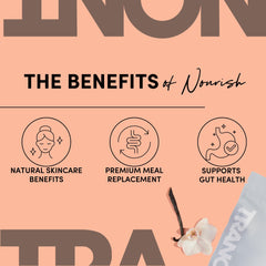 Tranont Nourish scoop of powder being poured into a glass for energy.