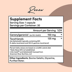 Tranont Renew annatto-derived ingredients graphic signals natural antioxidant roots.