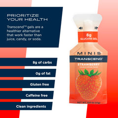 Transcend mini strawberry gel pack being opened for fast energy during cycling