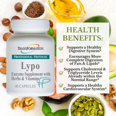 Transformation Enzymes Lypo ingredients label highlighting antioxidants and minerals.