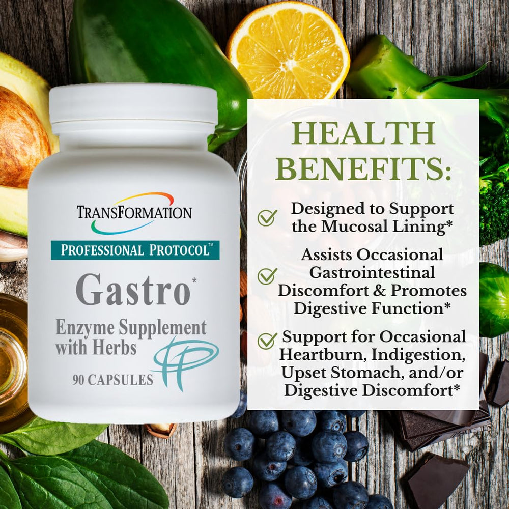TRANSFORMATION capsules with enzyme blend for easy daily digestion.