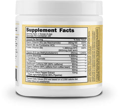 TransformHQ Energy and Focus Powder glass shows a ready-to-drink pina colada mix.