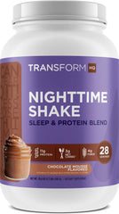 TransformHQ Nighttime Shake pours silky chocolate mousse for a convenient bedtime protein boost