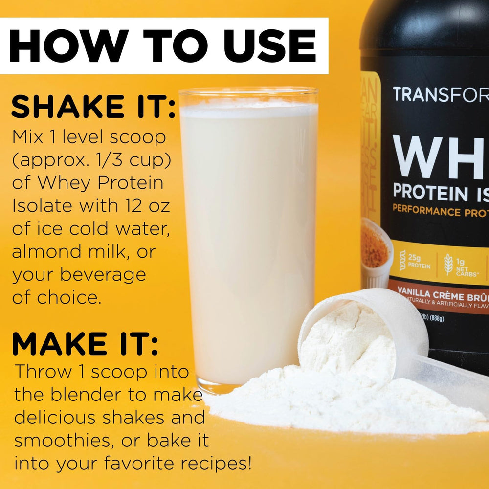 TransformHQ scoop on container close-up suggesting daily protein support.