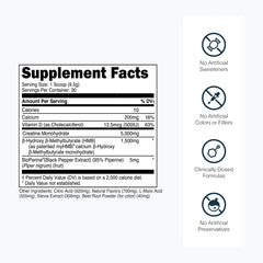 Transparent Labs Creatine HMB powder poured into a shaker for quick mix.