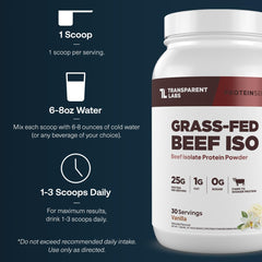 Transparent Labs Grass-Fed Beef Isolate Recovery — fast-digesting lean-muscle support