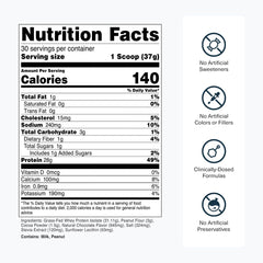 Transparent Labs whey label reveals grass-fed origin and all nine essential amino acids.