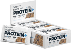 Transparent Labs Protein+ Bars packaging featuring oatmeal chocolate chip and on-the-go energy