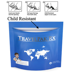 TravelPakRx pharmacist-created dosage guide for easy reference while traveling