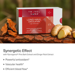 TRAVELSANA Long-Haul Circulation packaging conveys convenient, travel-ready vascular support.