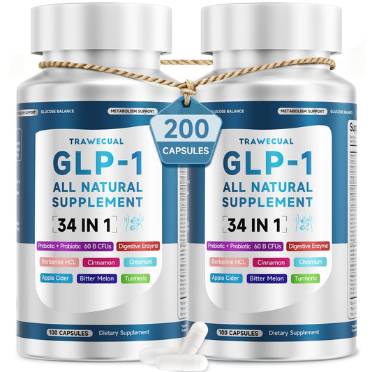 Trawecual GLP-1 2 pack bottle showing two bottles for extended use and metabolic support