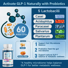 Trawecual GLP-1 close-up of ingredient list including probiotics and enzymes
