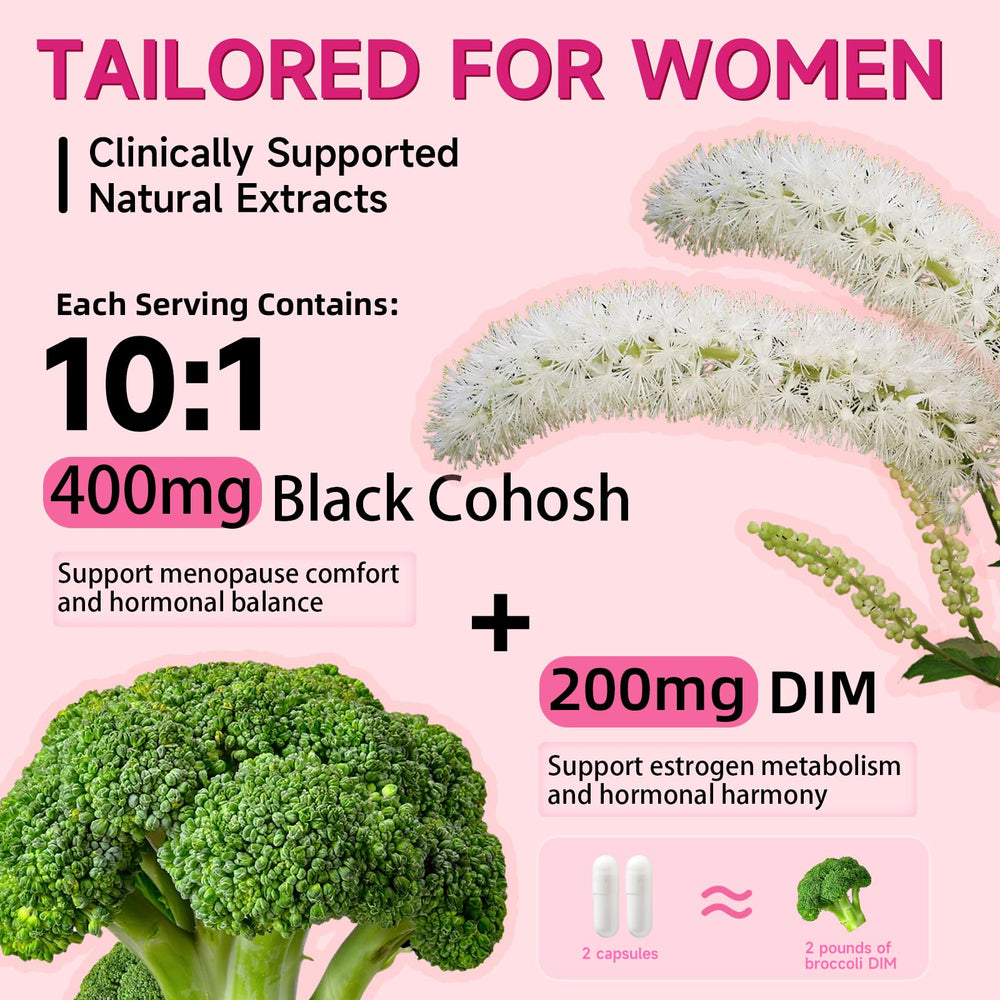 Trawecual menopause bottle pour demonstrates simple two capsule dosage.