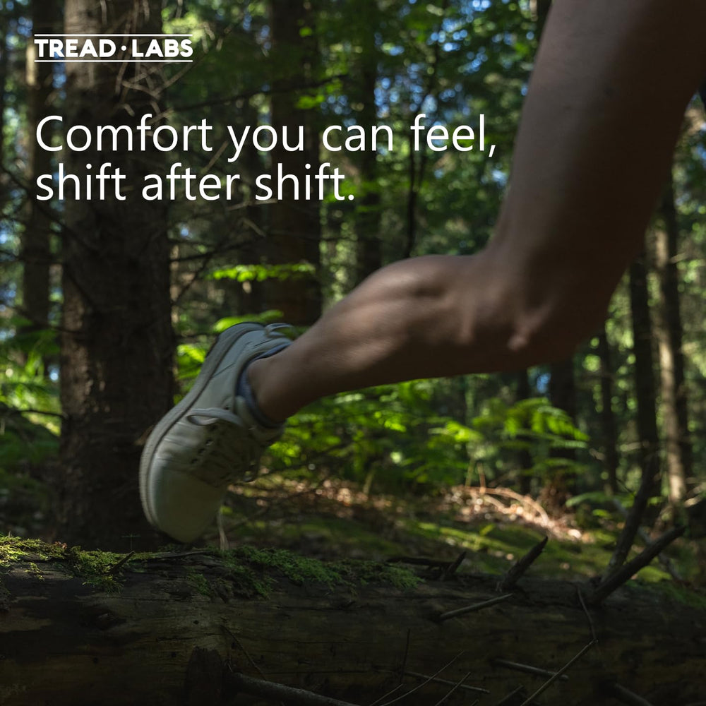 Tread Labs Ramble in use inside work boots and sneakers for all-day support.