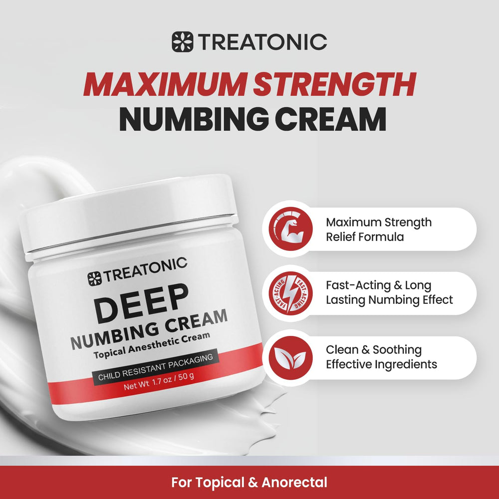 Treatonic menthol and emu oil ingredients highlighted for soothing, skin-friendly action.