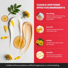 Emu oil and Vitamin E support skin hydration in Treatonic Numbing Cream.