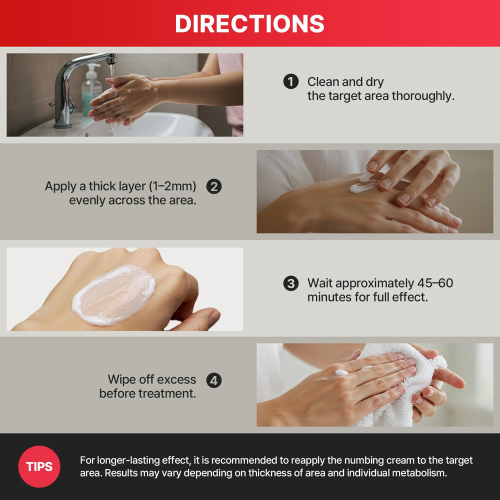 Treatonic Numbing Cream lightweight texture absorbs quickly for daily comfort.