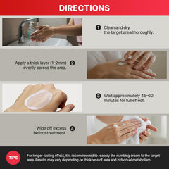 Treatonic Numbing Cream lightweight texture absorbs quickly for daily comfort.