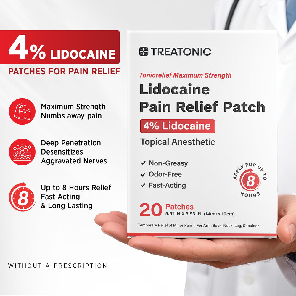 Patch being trimmed to fit knee or shoulder areas with Treatonic.