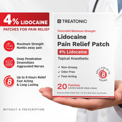 Patch being trimmed to fit knee or shoulder areas with Treatonic.