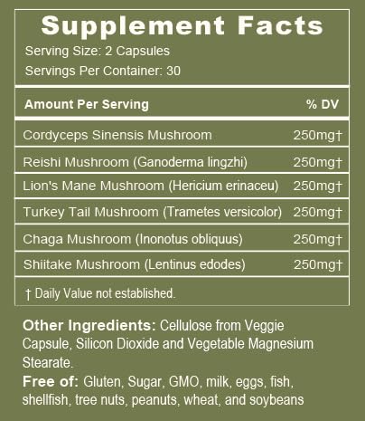 Tree of Life Botanicals Immunity Mushroom Complex capsules closeup for daily wellness