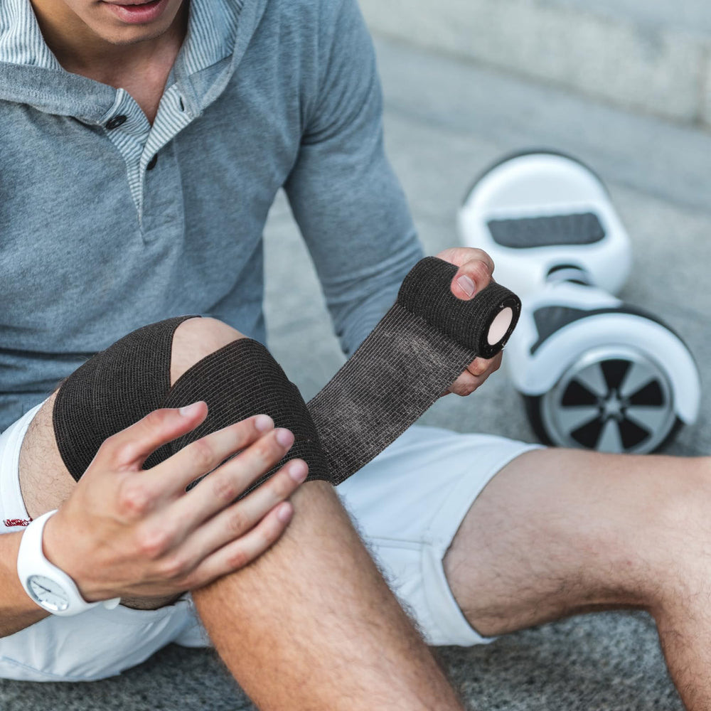 Product image shows bandage being applied during sport