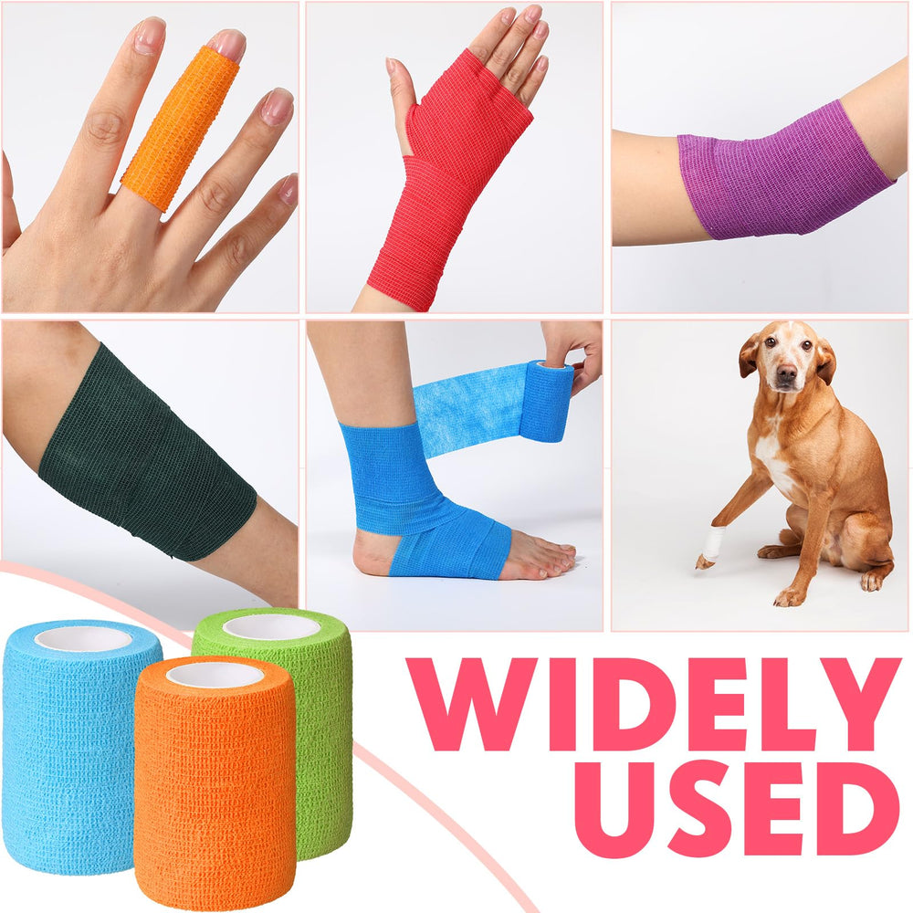 Treela cohesive wrap safely used on a pet for joint support during play