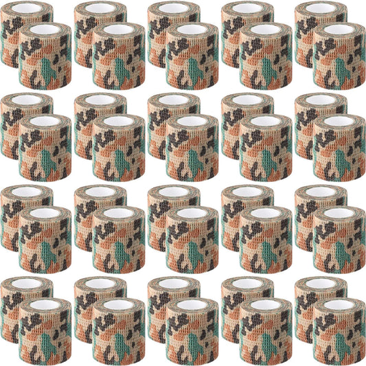 Treela green camo bandage roll close-up, breathable self-adhesive wrap for comfortable use