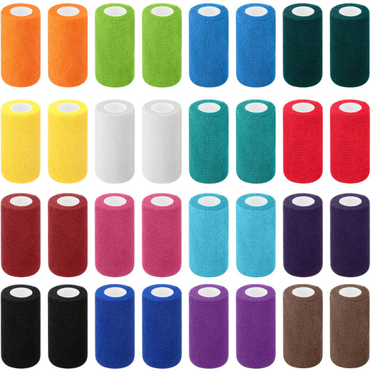 Treela self-adherent bandage wrap in colorful roll provides secure, breathable support during workouts.